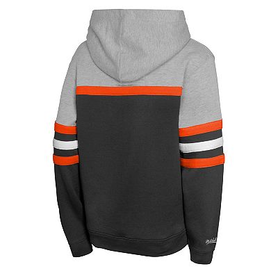 Youth Mitchell & Ness Black/Grey Baltimore Orioles Cooperstown Head Coach Pullover Hoodie