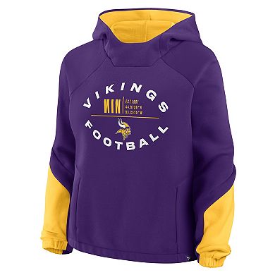 Women's Fanatics Purple Minnesota Vikings Oversized Redzone Bubble Screen Pullover Hoodie