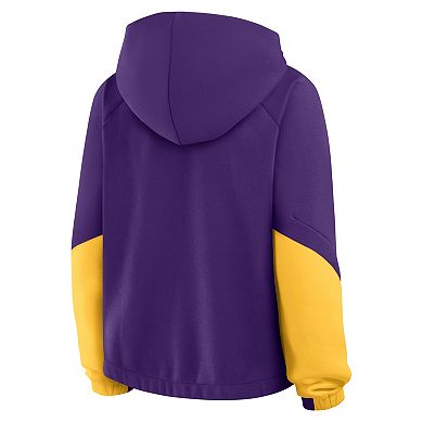 Women's Fanatics Purple Minnesota Vikings Oversized Redzone Bubble Screen Pullover Hoodie