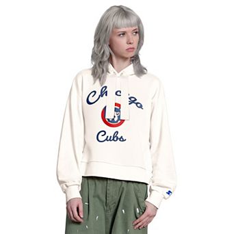 Women's Starter Cream Chicago Cubs Baseline Hoodie Sweatshirt