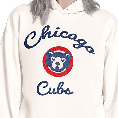 Women's Starter Cream Chicago Cubs Baseline Hoodie Sweatshirt