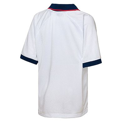 Youth Outerstuff White New England Revolution Mesh Raglan T-Shirt