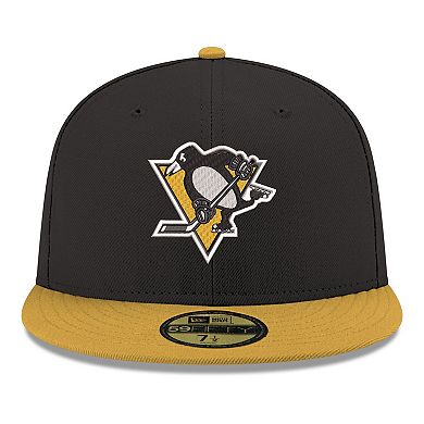 Men's New Era Black Pittsburgh Penguins Core Logo Two-Tone 59FIFTY Fitted Hat