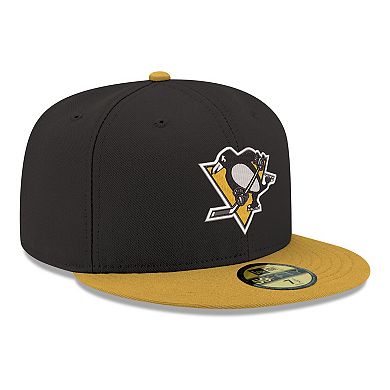 Men's New Era Black Pittsburgh Penguins Core Logo Two-Tone 59FIFTY Fitted Hat