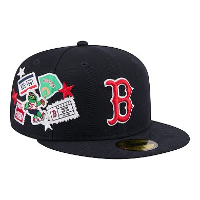 Men's New Era Navy Boston Red Sox City Patch 59FIFTY Fitted Hat