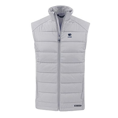 Men's Cutter & Buck Gray Penn State Nittany Lions Evoke Hybrid Eco Softshell Recycled Full-Zip Vest