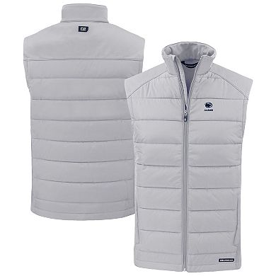Men's Cutter & Buck Gray Penn State Nittany Lions Evoke Hybrid Eco Softshell Recycled Full-Zip Vest