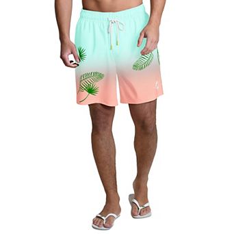 Men's Margaritaville Aqua Miami Dolphins Sunset On The Beach Swim Shorts