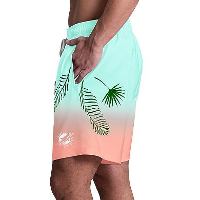 Men's Margaritaville Aqua Miami Dolphins Sunset On The Beach Swim Shorts