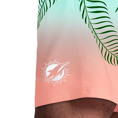 Men's Margaritaville Aqua Miami Dolphins Sunset On The Beach Swim Shorts