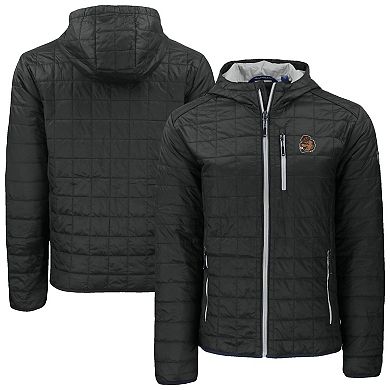 Men's Cutter & Buck Black Oregon State Beavers Rainier Eco PrimaLoft Hooded Full-Zip Jacket