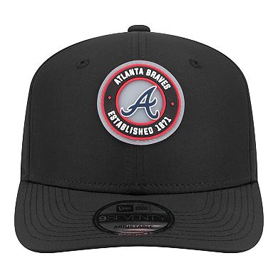 Men's New Era Black Atlanta Braves Circle 9SEVENTY Adjustable Hat