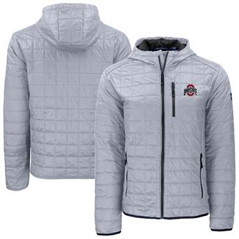 Men's Cutter & Buck Gray Ohio State Buckeyes Rainier Eco PrimaLoft Hooded Full-Zip Jacket