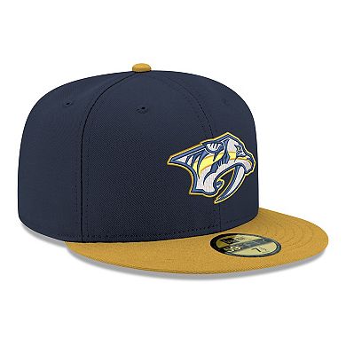 Men's New Era Navy Nashville Predators Core Logo Two-Tone 59FIFTY Fitted Hat