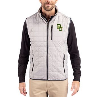Men's Cutter & Buck Gray Baylor Bears Rainier Eco Insulated PrimaLoft Full-Zip Puffer Vest