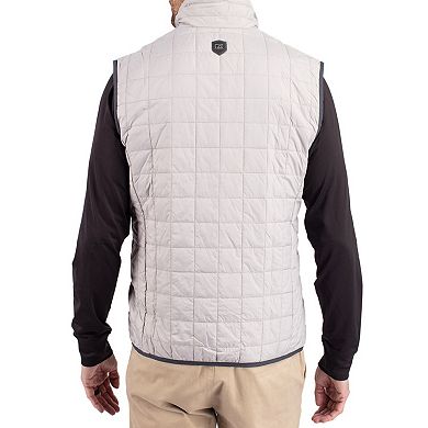 Men's Cutter & Buck Gray Baylor Bears Rainier Eco Insulated PrimaLoft Full-Zip Puffer Vest