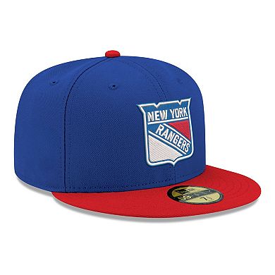 Men's New Era Blue New York Rangers Core Logo Two-Tone 59FIFTY Fitted Hat