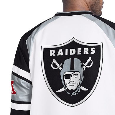 Men's Starter White Las Vegas Raiders Infield Play Pullover Jacket