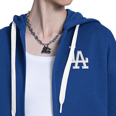 Women's Starter Royal/White Los Angeles Dodgers Wishbone Full-Zip Hoodie