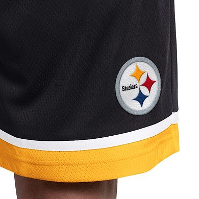 Men's Starter Black Pittsburgh Steelers Power Play Mesh Shorts