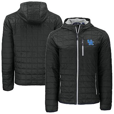 Men's Cutter & Buck Black Kentucky Wildcats Rainier Eco PrimaLoft Hooded Full-Zip Jacket