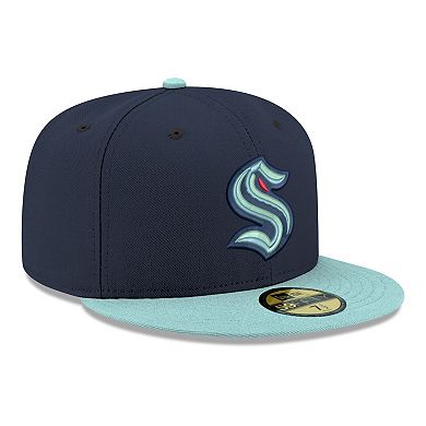 Men's New Era Navy Seattle Kraken Core Logo Two-Tone 59FIFTY Fitted Hat