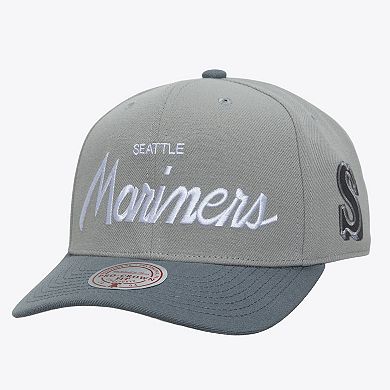 Men's Mitchell & Ness Gray Seattle Mariners Cooperstown Thunderstorm Head Coach Pro-Crown Adjustable Hat