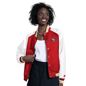 Women's Starter Scarlet/White San Francisco 49ers Blitz Full-Snap Varsity Jacket