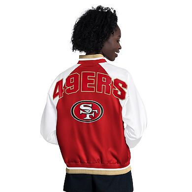Women's Starter Scarlet/White San Francisco 49ers Raglan Blitz Full-Snap Varsity Jacket