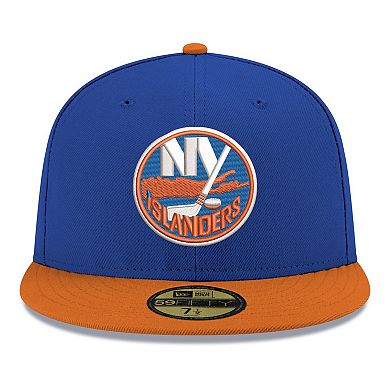 Men's New Era Blue New York Islanders Core Logo Two-Tone 59FIFTY Fitted Hat