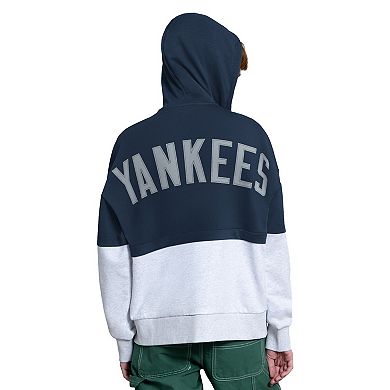 Women's Starter Navy/White New York Yankees Wishbone Full-Zip Hoodie