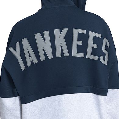 Women's Starter Navy/White New York Yankees Wishbone Full-Zip Hoodie