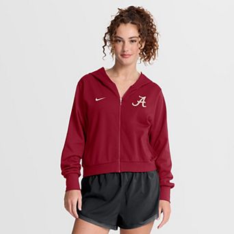 Women's Nike Crimson Alabama Crimson Tide Mantra Cropped Full-Zip Hoodie