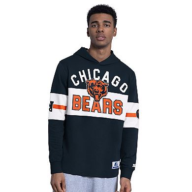 Men's Starter Navy Chicago Bears Fullback Jersey Hoodie