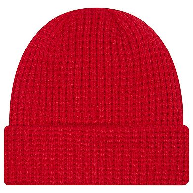 Men's New Era Red Carolina Hurricanes Waffle Cuffed Knit Hat