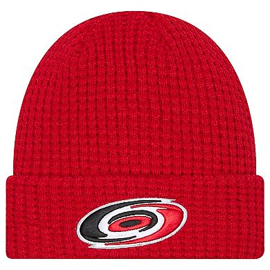 Men's New Era Red Carolina Hurricanes Waffle Cuffed Knit Hat
