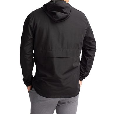 Men's Cutter & Buck Black Stanford Cardinal Charter Eco Recycled Half-Zip Anorak Jacket