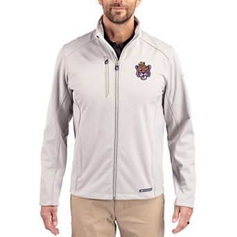 Men's Cutter & Buck Gray LSU Tigers Evoke Eco Softshell Recycled Full-Zip Jacket