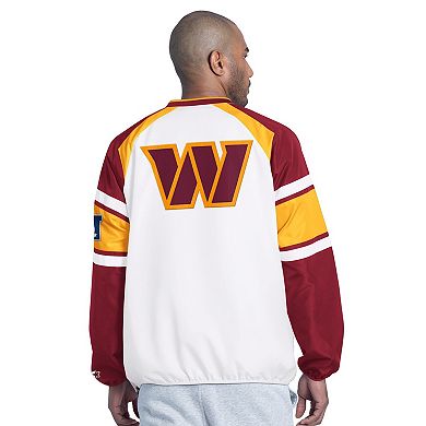 Men's Starter White Washington Commanders Infield Play Pullover Jacket