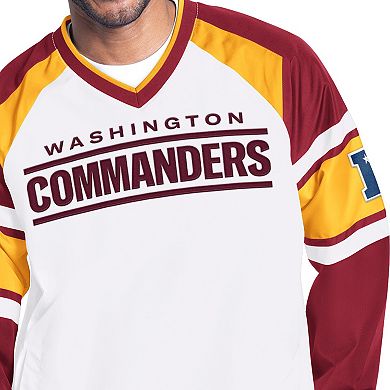 Men's Starter White Washington Commanders Infield Play Pullover Jacket