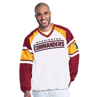 Men's Starter White Washington Commanders Infield Play Pullover Jacket