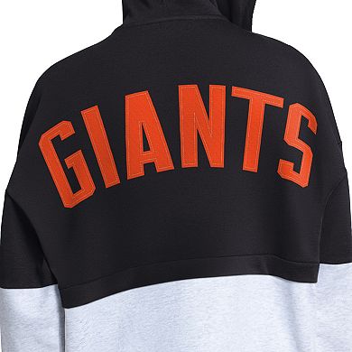 Women's Starter Black/White San Francisco Giants Wishbone Full-Zip Hoodie