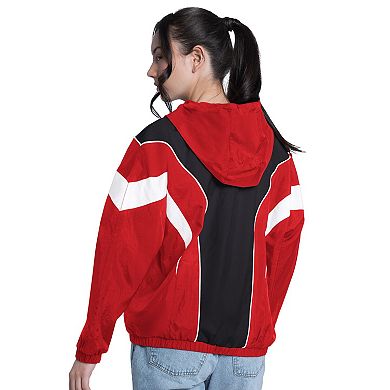 Women's G-III 4Her by Carl Banks Red/Black Chicago Bulls Quarterback Lightweight Oversized Full-Zip Jacket