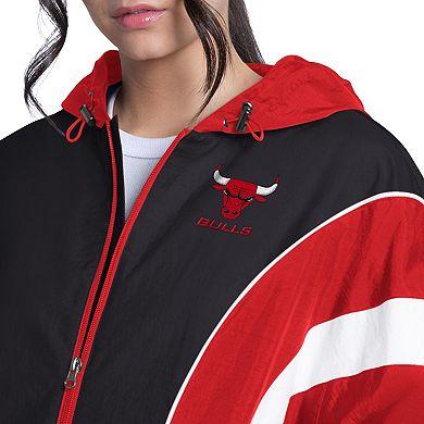 Women's G-III 4Her by Carl Banks Red/Black Chicago Bulls Quarterback Lightweight Oversized Full-Zip Jacket