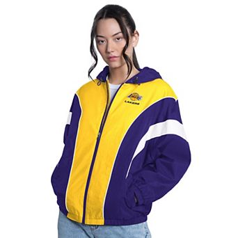 Women's G-III 4Her by Carl Banks Purple/Gold Los Angeles Lakers Quarterback Lightweight Oversized Full-Zip Jacket