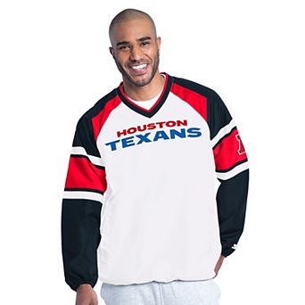 Men's Starter White Houston Texans Infield Play Pullover Jacket