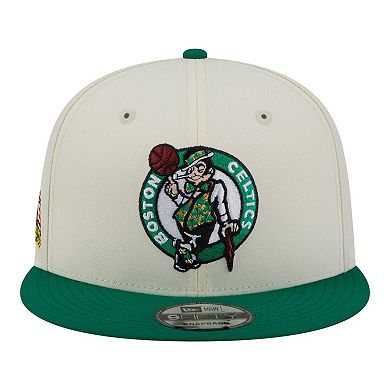 Men's New Era White Boston Celtics Injection Localized 9FIFTY Snapback Hat