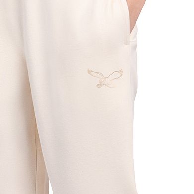 Women's Starter Cream Philadelphia Eagles Throwback Pastel High Waisted Travel Fleece Pants
