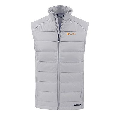 Men's Cutter & Buck Gray Tennessee Volunteers Evoke Hybrid Eco Softshell Recycled Full-Zip Vest