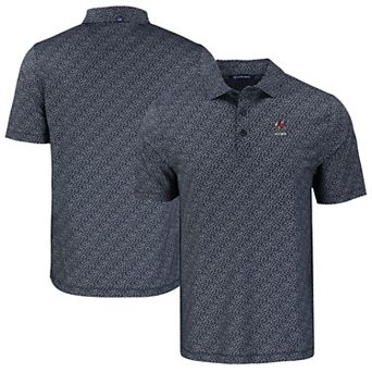 Men's Cutter & Buck Black Georgia Bulldogs Pike Eco Pebble Print Stretch Recycled Polo